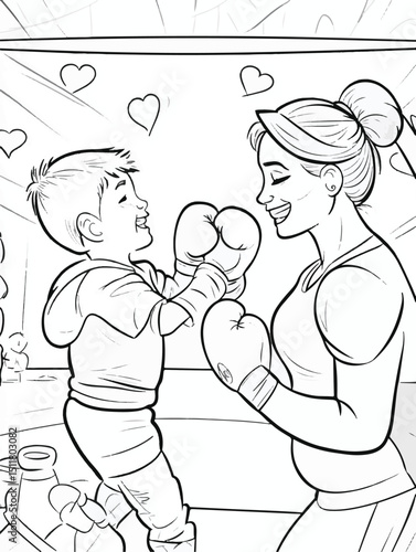 MMA Mom and Kid Play Fight