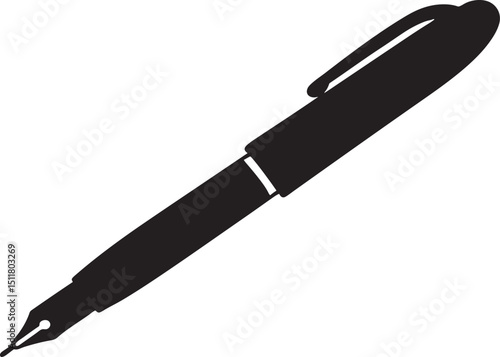 pen black silhouette vector, pencil icon 