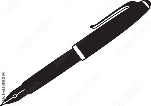 pen black silhouette vector, pencil icon 