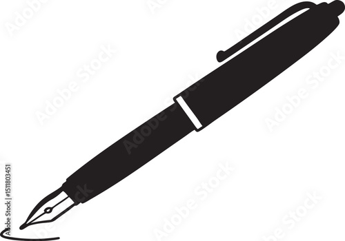 pen black silhouette vector, pencil icon 