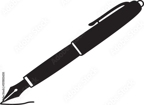 pen black silhouette vector, pencil icon 