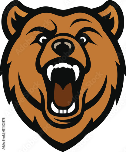 mascot logo of a powerful bear head vector art.