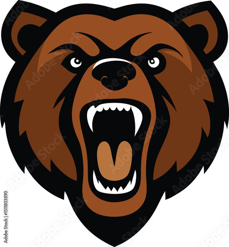 mascot logo of a powerful bear head 