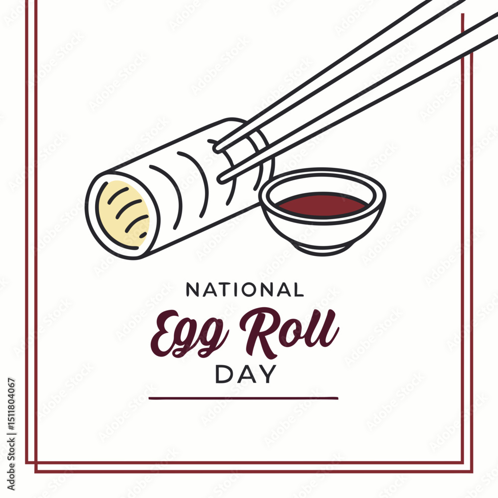 Fototapeta premium NATIONAL EGG ROLL DAY vector illustration