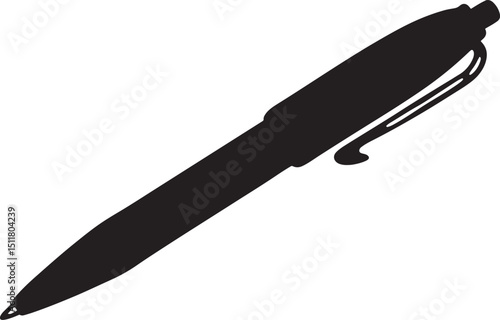 pen black silhouette vector, pencil icon 