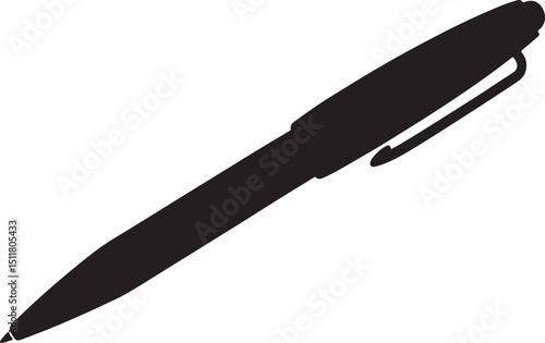 pen black silhouette vector, pencil icon 