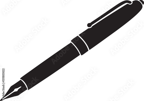 pen black silhouette vector, pencil icon 