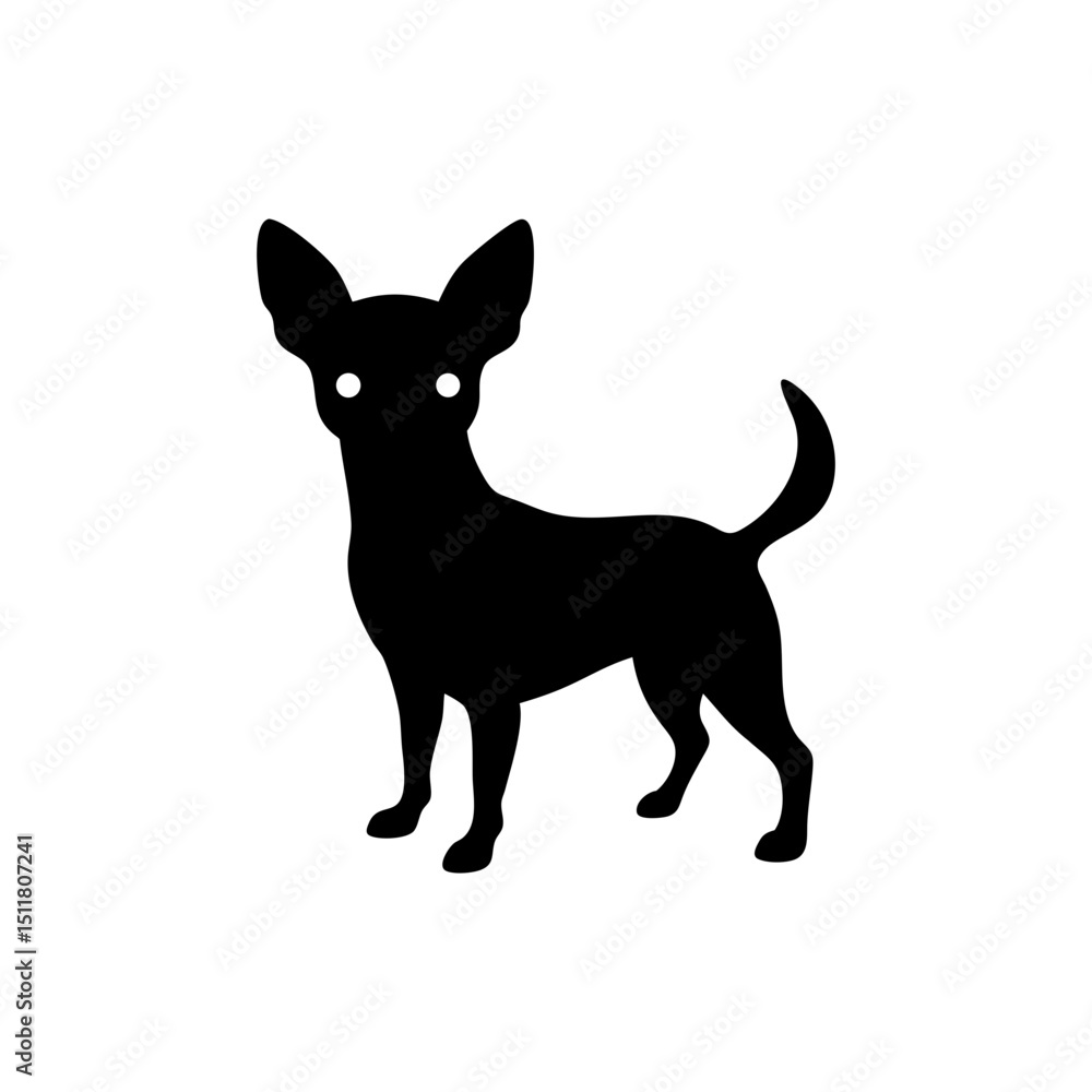 Chihuahua Dog Silhouette Isolated on Transparent Background Chihuahua Dog Silhouette Isolated on Transparent Background