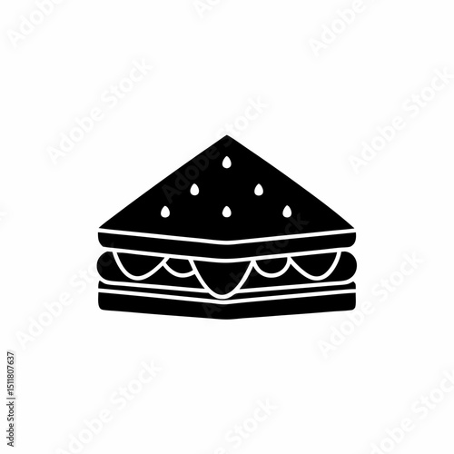 creative details Outline silhouette sandwich Solid icon vector illustration