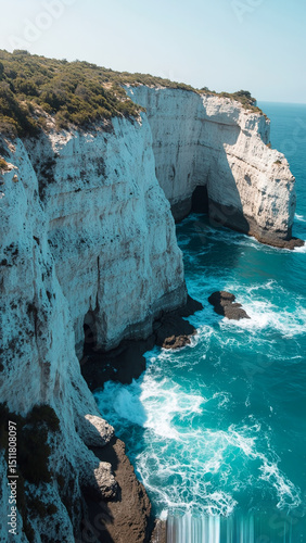 artwork ai nature scenery and landscape Soaring White Cliffs and Azure Sea