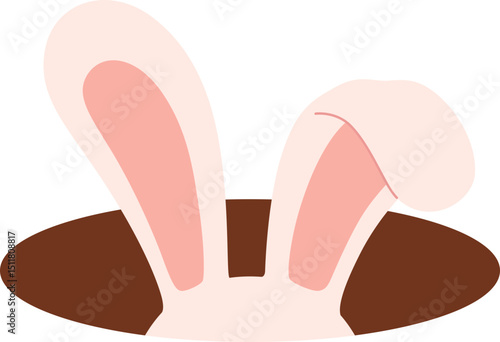 Bunny Ears Peeking from Hole