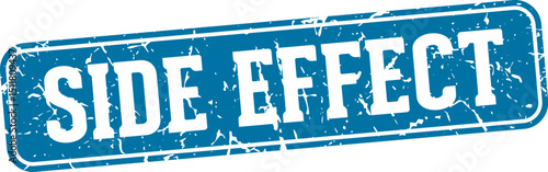 side effect rectangular sign. side effect stamp