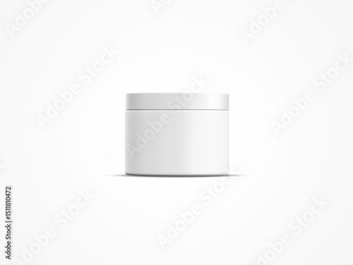 cosmetic jar mockup white background
