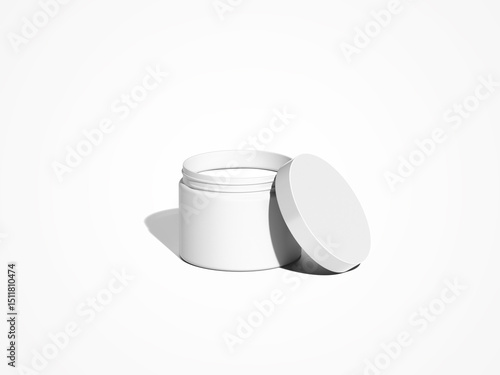 cosmetic jar mockup white background