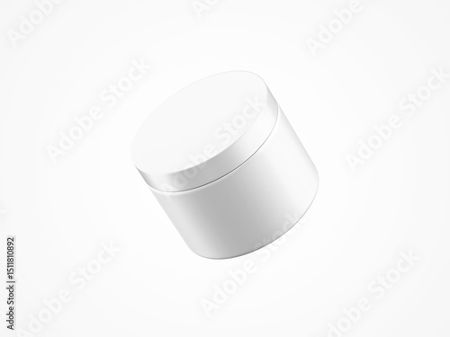 cosmetic jar mockup white background
