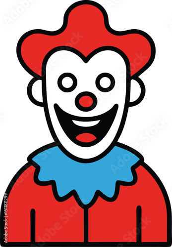 evil clown icon clipart vector on transparent background
