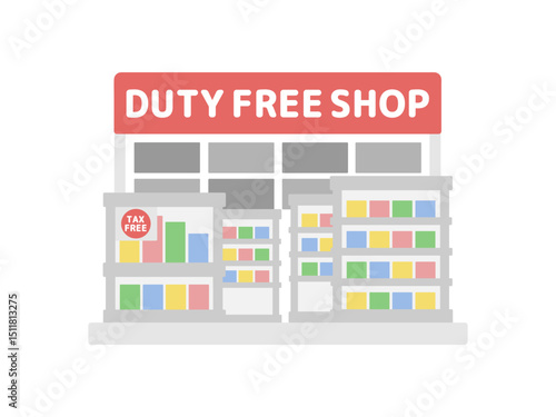 免税店  建物  イラスト 