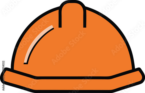hard hat required icon clipart vector on transparent background
