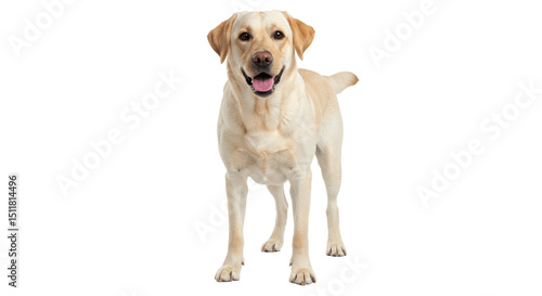 Happy Yellow Labrador Retriever on Transparent PNG Background, Labrador, retriever, dog, pet, animal, yellow, happy, smiling, cute, friendly