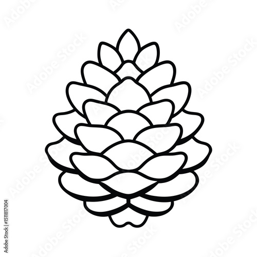 pinecone line art vector