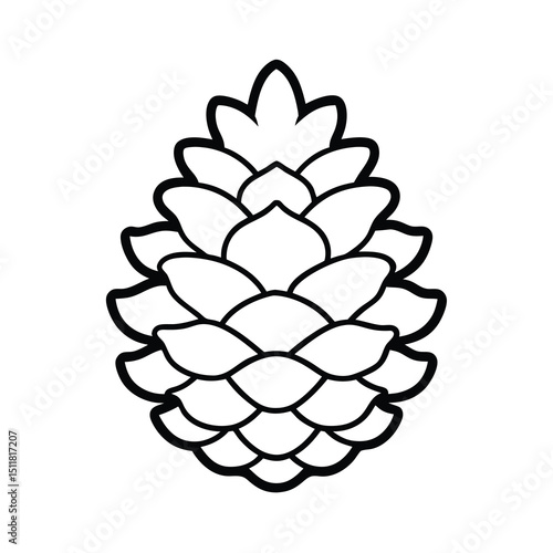 pinecone line art vector