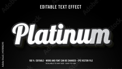 platinum editable text effect