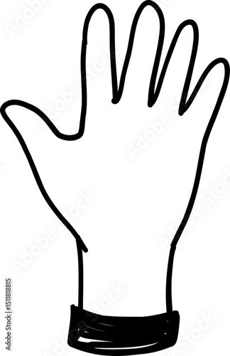 Doodle Hand Raised in High-Five