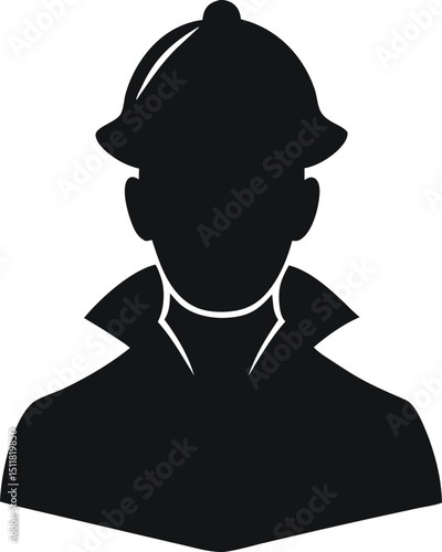 sherlock holmes silhouette icon clipart vector on transparent background