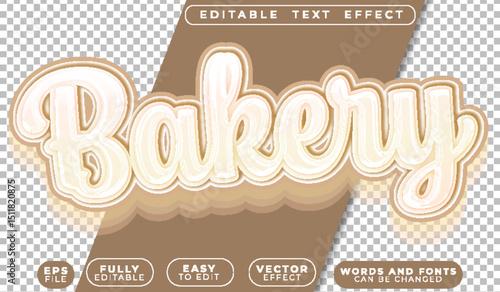  Bakery Bread Pastry Cake Muffin Brown Beige Fully Editable Vector Text File