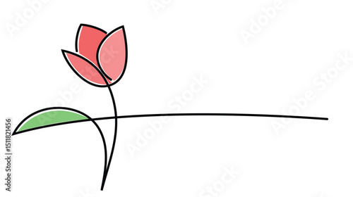 The symbol of a stylized red flower.