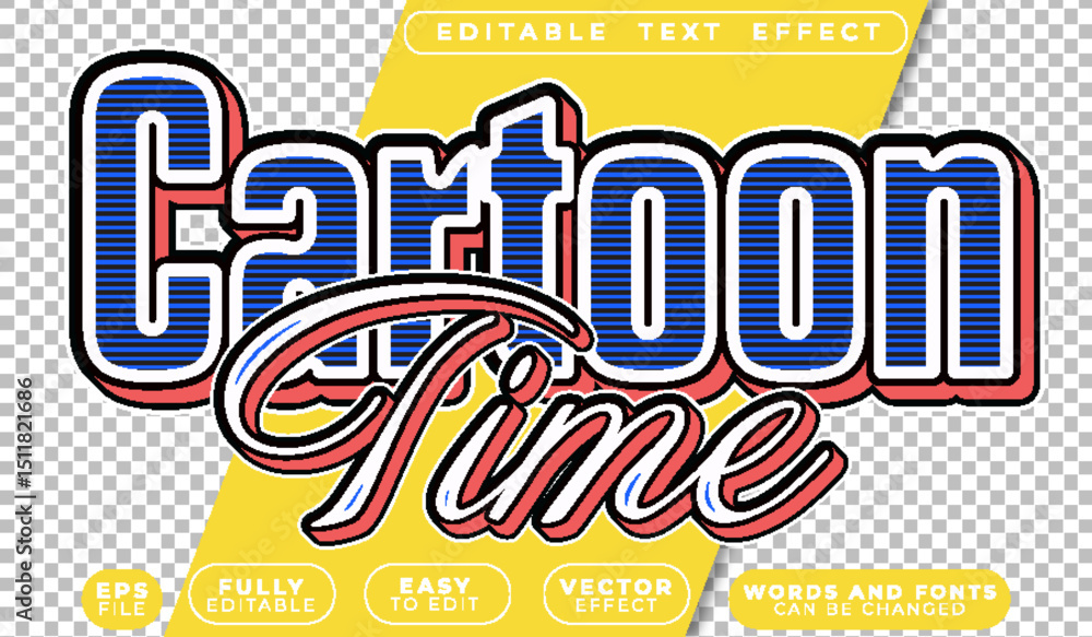 Fototapeta premium Cartoon Comic Fun Happy Playful Colorful Fully Editable Vector Text File