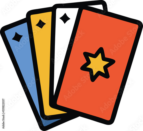 tarot cards icon clipart vector on transparent background
