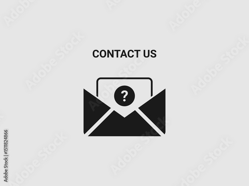 A black and white image of an open envelope with a question mark on a letter inside