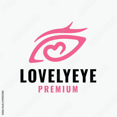 Beauty Heart Eye for Cosmetic Brand Logo Concept