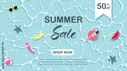 Summer sale template. Concept of island vacation.