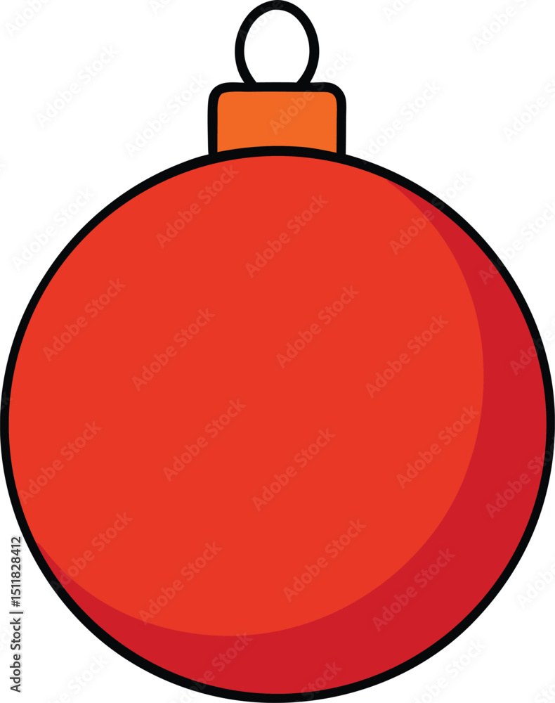 Obraz premium Red Christmas Ornament Festive Holiday Decoration, Winter Season Symbol