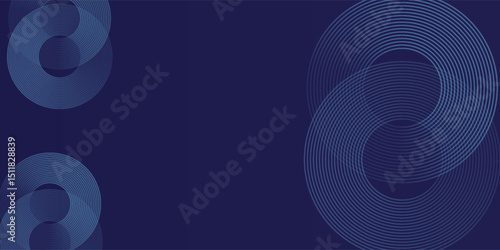 Abstract blue background with blue glowing diagonal geometric lines. Modern shiny blue rounded rectangle simple