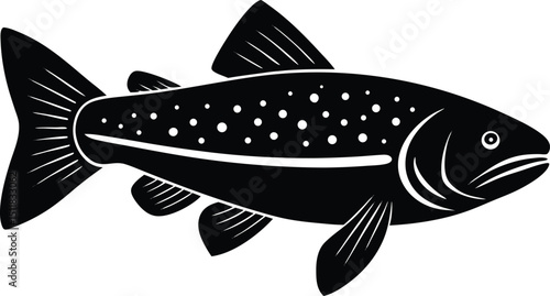 brook trout illustration on white background  