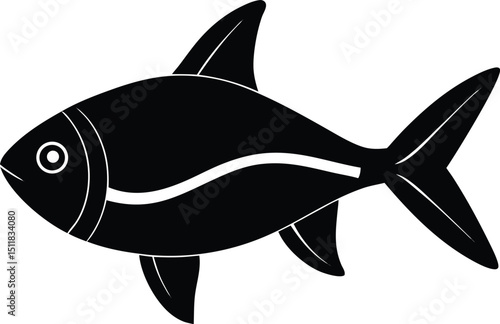 cardinal tetra illustration on white background 