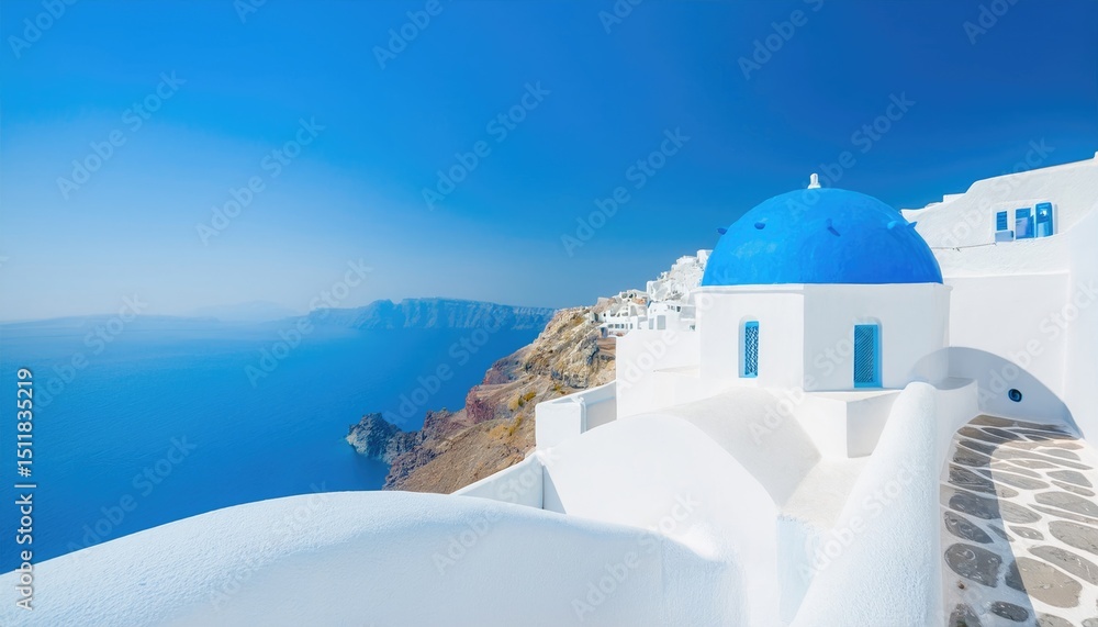 Fototapeta premium Beautiful architecture with santorini and greece style 