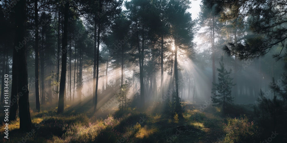 Fototapeta premium Forest Illumination at Sunrise