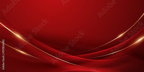 Abstract background design modern red and gold geometric elements vector illustration