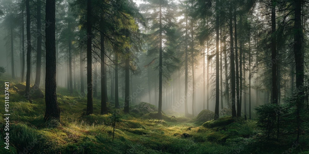 Fototapeta premium Rebirth of Light in Morning Forest