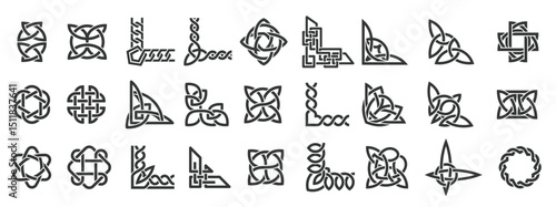 celtic ornamental corners irish border frame knotted ornate traditional celtic decoration knot corne