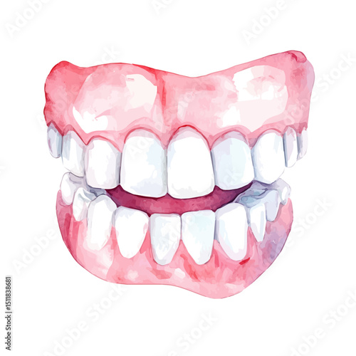 watercolor vector of Teeth Whitener, high quality, isolated on a white background.