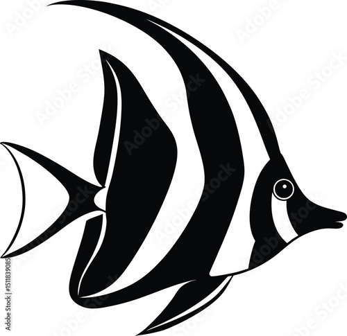 moorish idol illustration on white background  