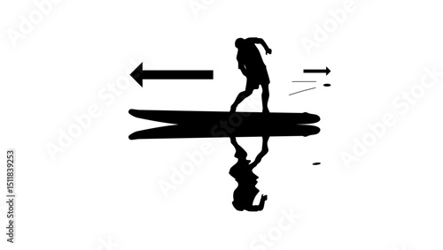 jet propulsion symbol, black isolated silhouette