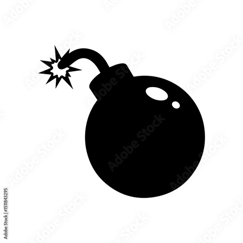 Bomb silhouette vector flat illustration design.