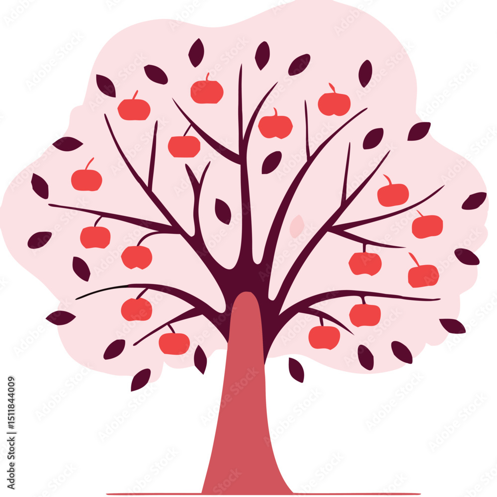 Fototapeta premium Eucalyptus trees icon set on white background. Stylized olive tree with lush green leaves. Decorative Stylized Tree Vector Set – Colorful Seasonal Trees with Leaves and Fruit for Nature vector design.