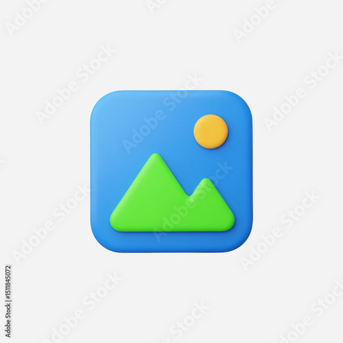 3d Realistic Gallery icon vector Illustration